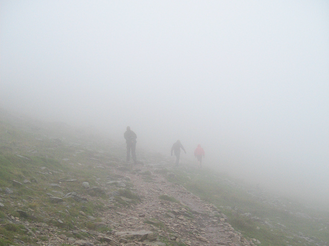 Misty conditions in the UK hills