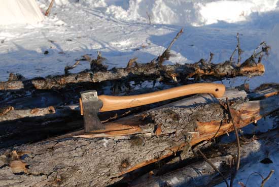 An Axe: the most important tool of the northern forest.