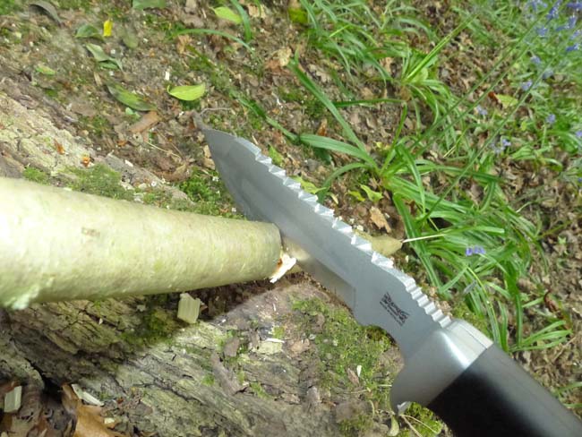 Light chopping with the Dartmoor Knife CSK185. 