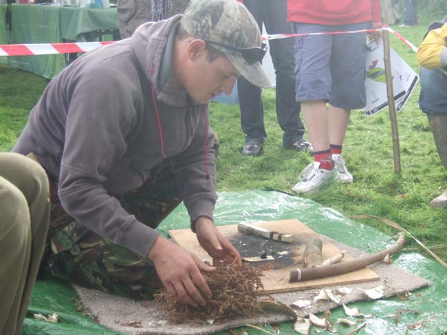 bow-drill friction fire-lighting