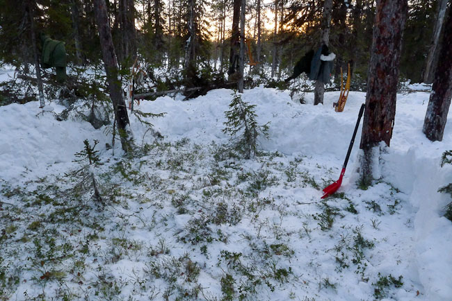 Area of ground cleared of snow