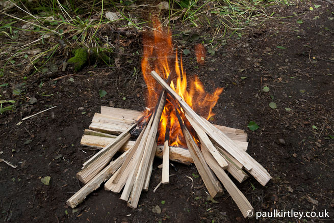 Lighting A Fire With Feathersticks