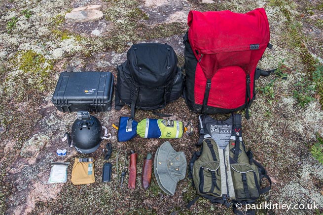 portage pack, day bag, camera case and other on-person items