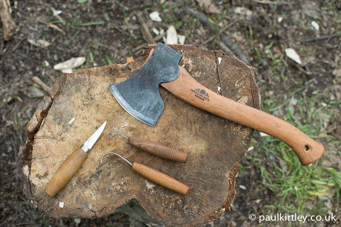 A selection of specialist wood carving tools used by Paul Kirtley