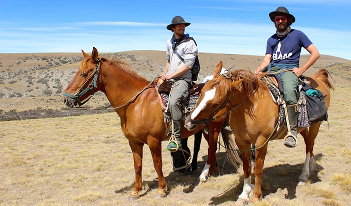 Tom Allen and Leon McCarron in Patagonia on horseback