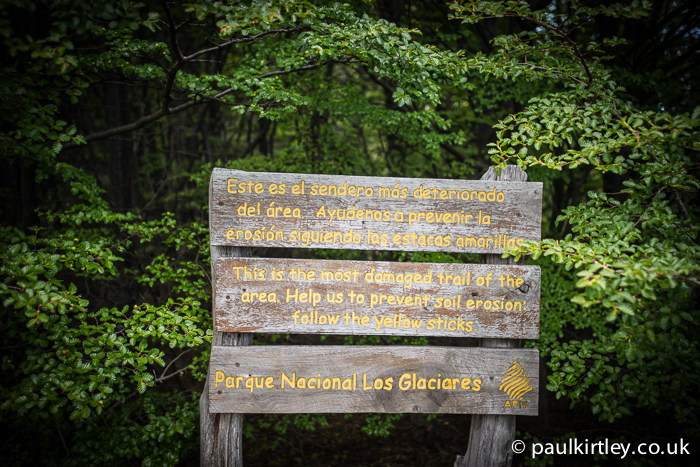 Sign in Parque Nacional Los Glaciares