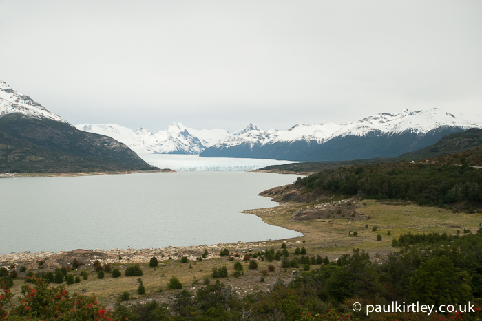 View of Perito Moreno glacier from approach road