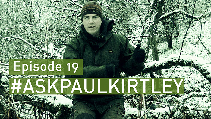 Paul Kirtley in snowy woods for Ask Paul Kirtley episode 19