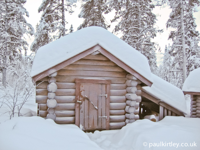 Outhouse in Sweden in winter