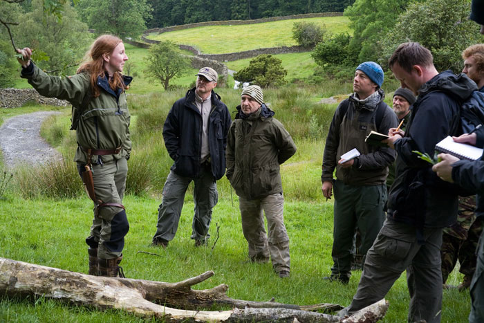 Lisa Fenton instructing wild plants in Cumbria