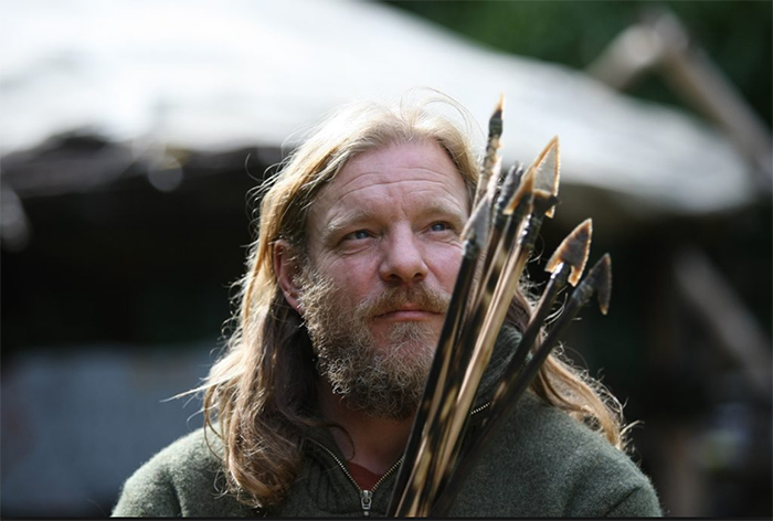 Will Lord with flint-tipped arrows