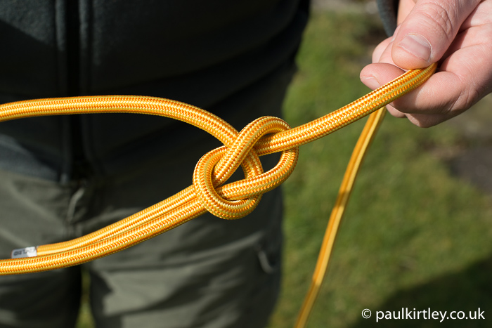 Bowline knot tying