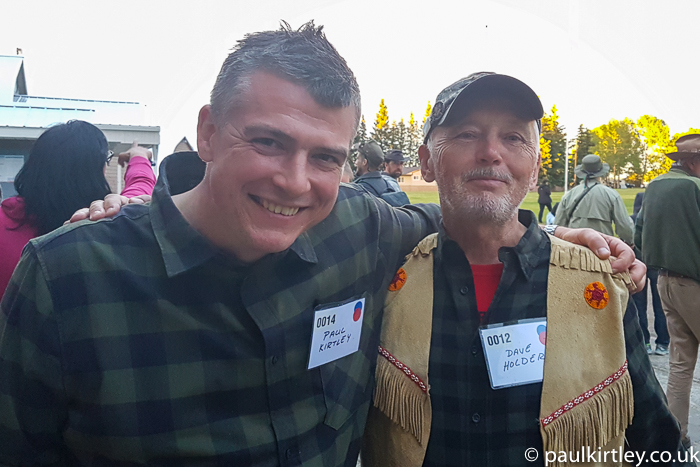 Two men with name badges at a convention, one stating Paul Kirtley and the other stating Dave Holder