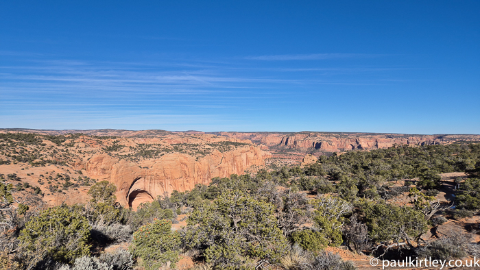 Looking over semi-arid Arizona landscape to a canyon system