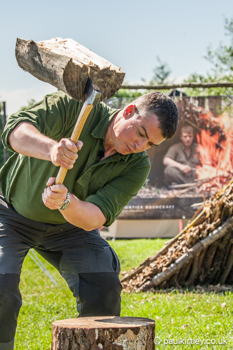 Paul Kirtley demonstrating upside down axe technique