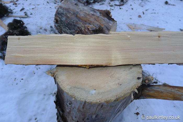 straight-grained split wood from Scots pine