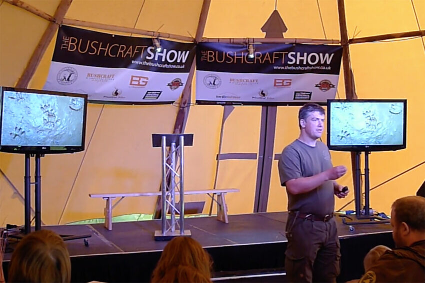 Wilderness Bushcraft Instructor Paul Kirtley presenting at the Bushcraft Show 2013