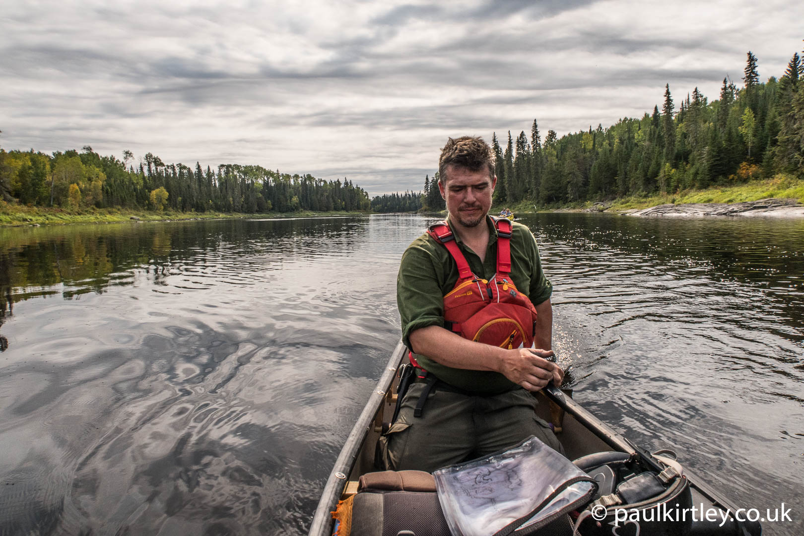 Paul Kirtley canoeing on Missinaibi in Canada